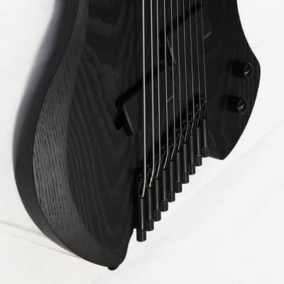 Agile 10 String Multi-Scale Fan Fret Chiral Nirvana 102730 RL MOD SS Flat Black Headless Electric Guitar image 3