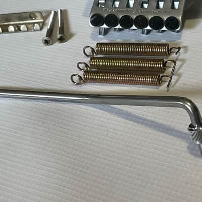 1990's Jackson Dinky Guitars JT-580LP Takeuchi Brushed Chrome Licensed Floyd Rose Tremolo Guitar Bridge Set image 2