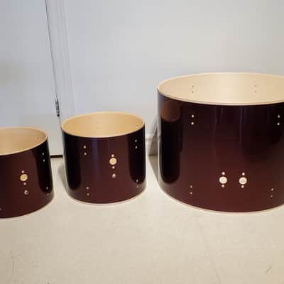 3PC Burgundy Drum Shells 22"x16", 13"x11", 12"x10" - Ultra Clean - Save $$ image 2
