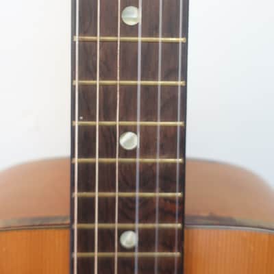 Vintage 1960-70s Kay Classical Acoustic Natural Guitar Clean Harmony Rare Jumbo Shape ?! A Jumbo Classical! Well Made Heavy Thick Tortoise Double Binding image 6