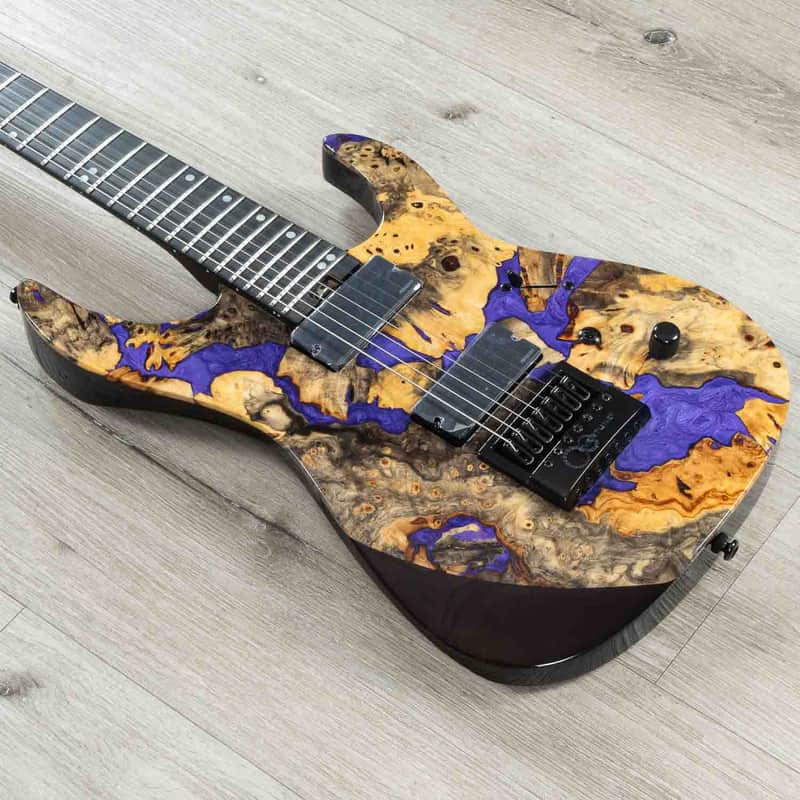 Legator Ninja X7 7-String Guitar, Buckeye Burl Top, EverTune Bridge, Royal Purple image 1