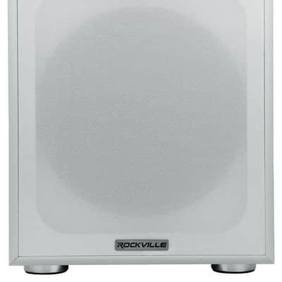 Rockville Rock Shaker 10" Inch White 400w Powered Home Theater Subwoofer Sub image 2