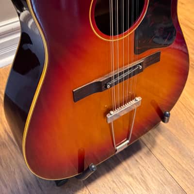 RARE 1961 Gibson B-45-12 Cherry Sunburst 12-String W/Original Hard Case plus Accesories image 9