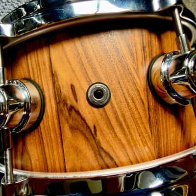 Like-New Fierce Drum Co., 13x5.5 Columbian Rosewood stave snare with all-DW hardware, Canopus and extra wires image 4