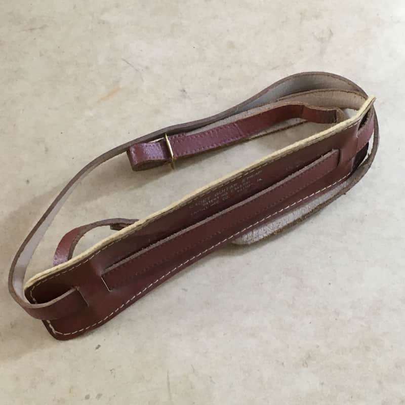 Vintage Cadet Patton PA Red Leather Lottile MFG. Co Relic Strat Guitar Strap USA image 1