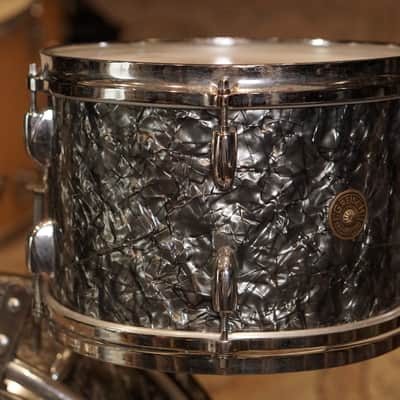 Gretsch 12/14/20/5.5x14" Round Badge Drum Set - 1960's Black Diamond Pearl image 3