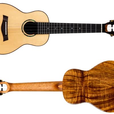 Flight Voyager EQ-A Concert Ukulele - solid spruce image 8