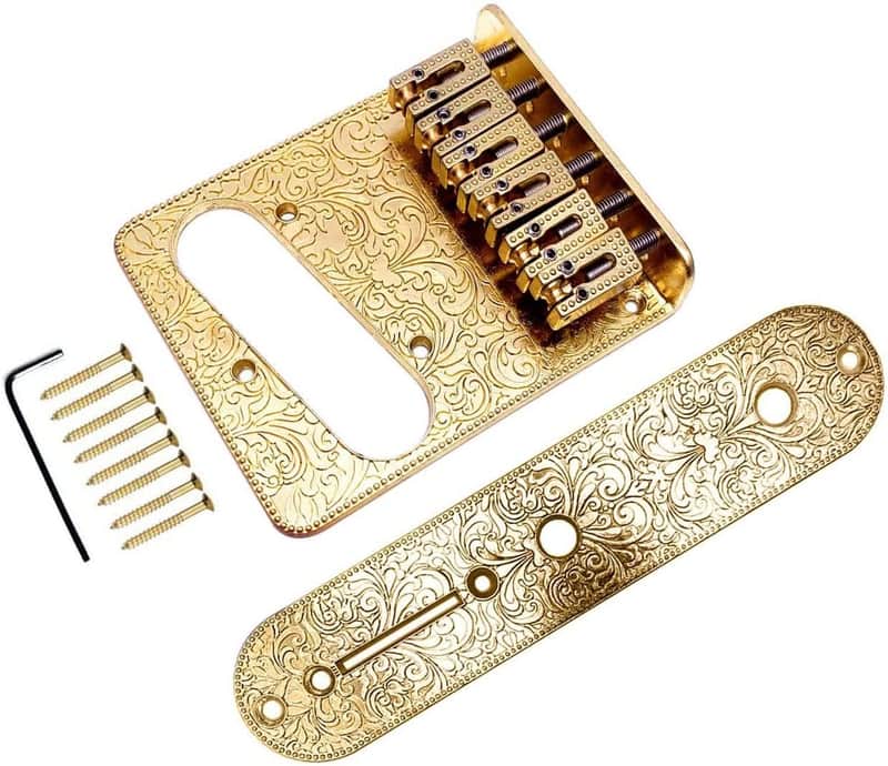 Bridge 6 String Saddle Bridge Plate with 3 Way Switch Control Plate image 1