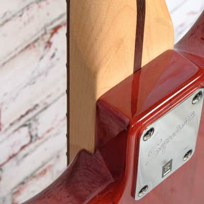 Squier - 2011 Vintage Modified Jaguar Bass Special Electric Bass Crimson Red Transparent - USED image 12