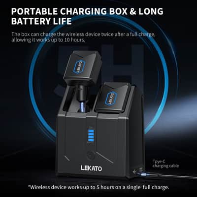 LEKATO 5.8G 4 Channel Wireless Guitar Transmitter Receiver System with Charging Box image 2
