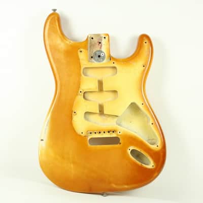 1973 Fender Stratocaster Body Olympic White 4.5lbs Nicotine Yellow 1970's Vintage Strat image 1
