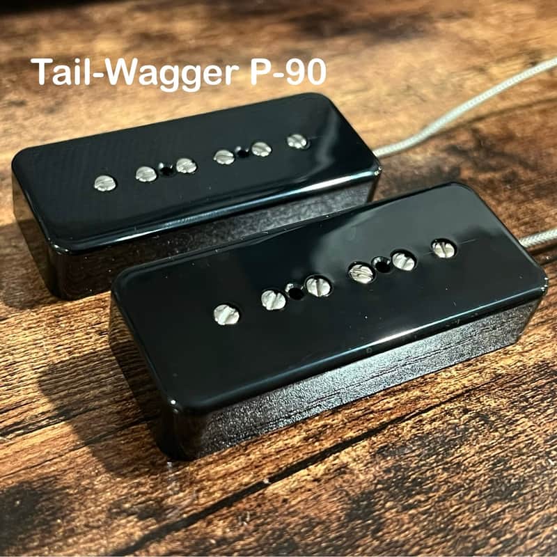 Good Land Pickups: Tail-Wagger P-90 Alnico 5- Soapbar Black Set image 1