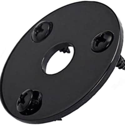 Round Guitar Jack Plate Indented 1/4 Inch Guitar Pickup Output Input Jack Socket Plate Metal Jack Plate with Screws for Electric Guitar Bass (Black) image 8