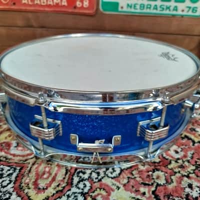 LUDWIG Downbeat 14"x4" Blue Sparkle, 1965. Vintage. image 4