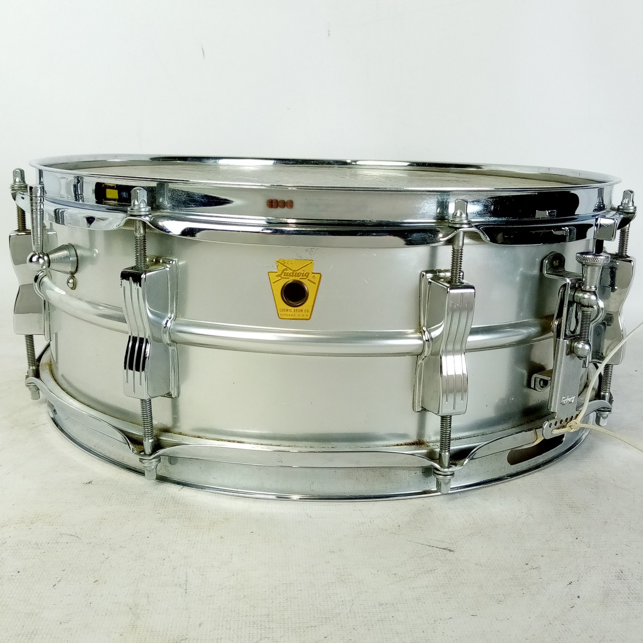 Ludwig 5x14"Acrolite Snare Drum Aluminum Shell 8-Lug Chicago USA#404 8/16/1967 — main photograph