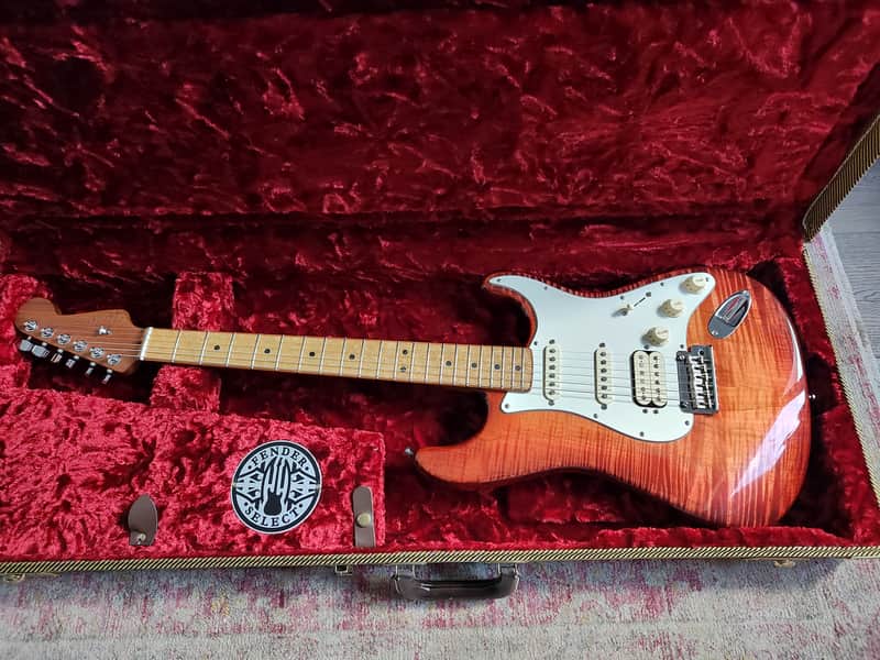 Fender American Select Stratocaster HSS Exotic Flame 2014 - Bing Cherry Burst image 1
