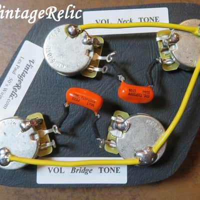 Wiring Kit Orange Drop .022uF Caps CTS 550k LONG shaft pots for Gibson Les Paul image 1