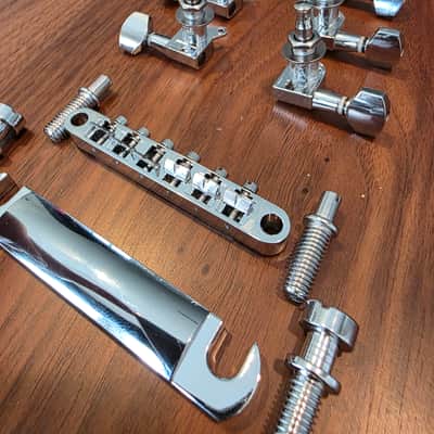 Generic Full Tune o Matic Kit w/HambuckersElectric Guitar Gibson LP/SG Style 2025 - Chrome image 4