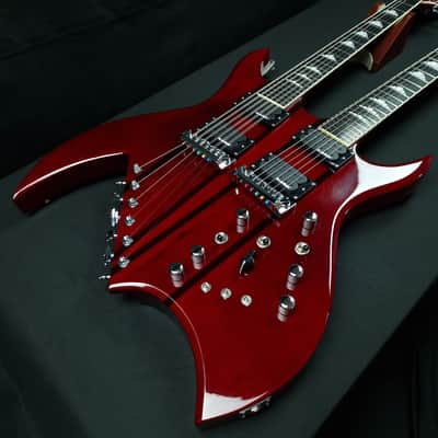 B.C. Rich Bich Legacy Double Neck 2009 Trans Red Made in Korea Rockfield Mafia pickups + OHSC image 3