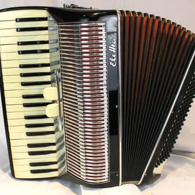 5878 - Black Chrome Elettra Piano Accordion LM 39 120 image 1