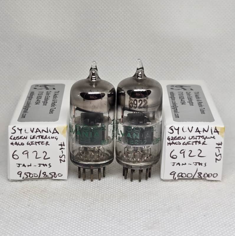 Sylvania JAN 6922 Halo Getter Matched Pair NOS 6DJ8 ECC88 E88CC image 1