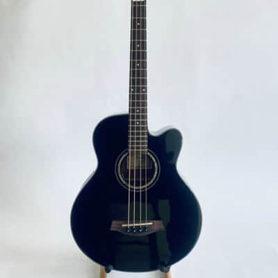 Ibanez AEB-10BBE-BK 4 String Acoustic Bass in Black, Spruce Top, Mahogany Body image 4