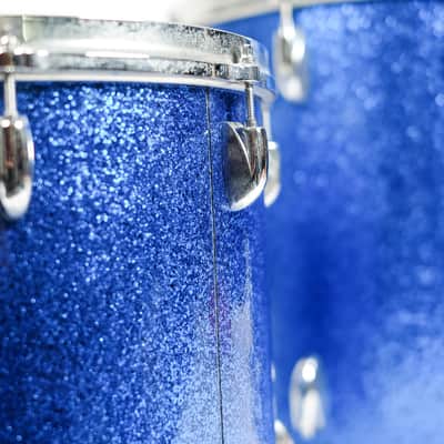 Gretsch Rack Tom Set (Blue Sparkle 70's Rack & Floor) 13x9 & 14x13 owned By J Mascis image 5
