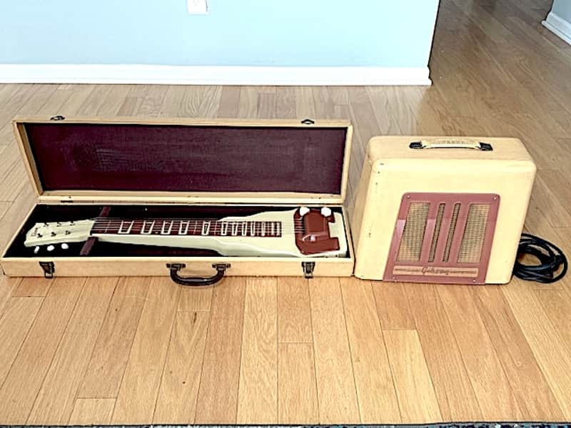 Vintage USA Made Gibson 1950's BR-9 Lap Steel Guitar w/ Matching Gibson Amplifier image 1