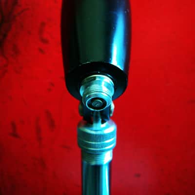 Vintage 1960's Calrad DM-9 dynamic microphone black harp mic w stand Olson Lafayette prop display image 9