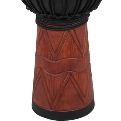 Toca Mahogany Wood Djembe Drum w/ 12" Goatskin Head - Hand Carved Diamond image 1