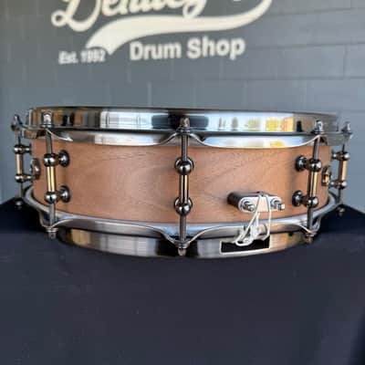 ~RARE!~ Craviatto Solid Shell Walnut/Maple 3.5x14 Piccolo Snare Drum with Brushed Black Nickel Hardware (Rm 4) image 3