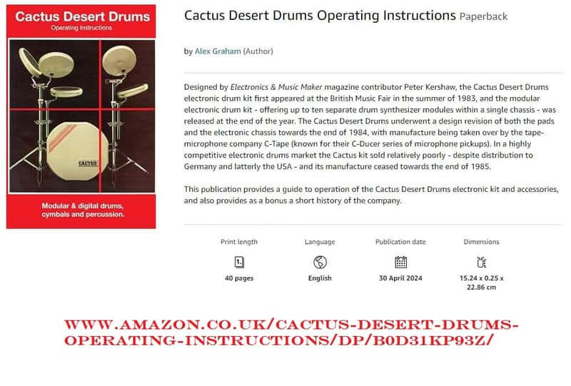 Cactus Desert Drums Electronic Drum Kit manual | Reverb