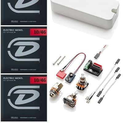 EMG PSA WHITE P-90 STYLE HOUSING WITH SA SINGLE COIL STRAT SOUND POTS & WIRING ( 3 STRINGS SETS ) image 1