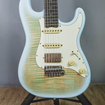 2023 Schecter USA Custom Shop Nick Johnston Traditional HSS “Wembley” Flame Top Nitro - Atomic Ice image 15