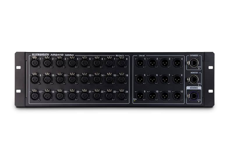 Allen & Heath AR2412 Remote Audio Rack for GLD Digital Mixing System, 24 In/12 Out, Black (AH-AR2-2412-BLK) image 1