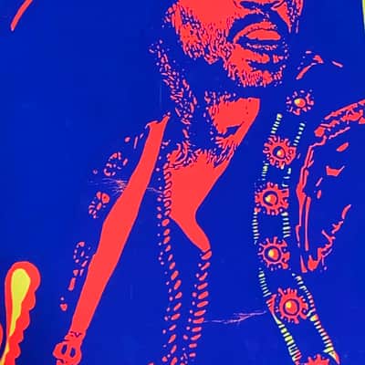 Jimi Hendrix Blacklight poster 1971 image 4