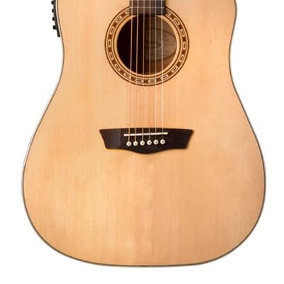 Washburn Harvest Dreadnought Cutaway Acoustic Guitar - Natural Gloss - D7SCE image 5
