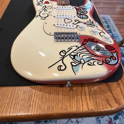 Fender Limited Edition Jimi Hendrix Artist Series Signature Monterey Pop Festival Graphic Stratocaster 2017 Strat PF Pau Ferro Fingerboard Fretboard Beautiful Upgrade Custom Fender Case Velour with Candy! image 7