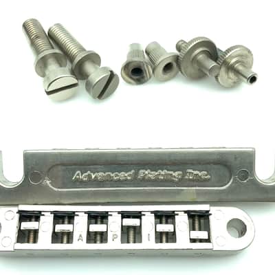 Brushed Satin Advanced Plating API Gibson Nashville Tune-O-Matic Bridge/Stop Bar/Studs/Insert - 2010’s - Satin Nickel image 3