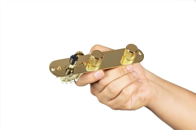 920D Custom T3W-G Upgraded Replacement 3 Way Control Plate Tele Guitar, Gold image 1