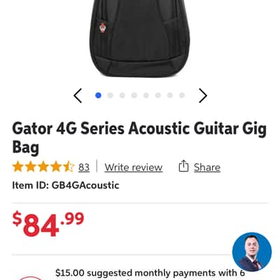 Gator GB-4G-ACOUSTIC 4G Series Acoustic Guitar Gig Bag 2010s - Black image 6