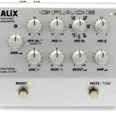 Grace Design ALiX Acoustic Instrument Preamp / EQ / DI / Boost Pedal - Silver image 2