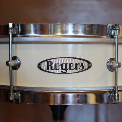 1960s Rogers Classmate Snare Drum in White Lacquer 4"x13" image 1