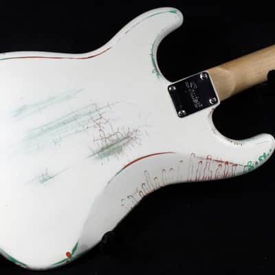 Custom Painted and Upgraded Fender Squier Strat - Aged and Worn With Graphics and Matching Headstock image 20