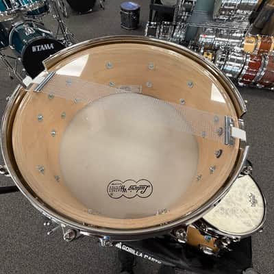 Ludwig 110th anniversary snare drum usa 5.5 by 14 2019 - Natural AGED EXOTIC AVODIRE image 9
