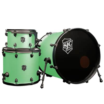 SJC Drums PFK322FBCMWBJ Pathfinder 3pc Kit (8x12,14x16,18x22) - Cosmic Mint, Black HW image 8