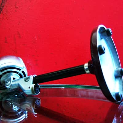 Vintage RARE 1930's Shure 730B crystal cardioid microphone Satin Chrome w Turner TB2 stand Billie Holiday image 17