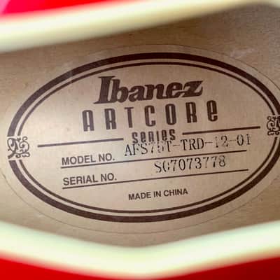 Ibanez AFS75T-TRD Artcore 2007 Transparent Red image 24