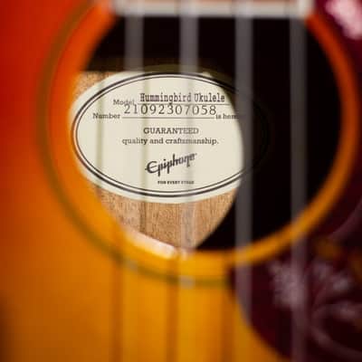 Epiphone Hummingbird Studio Tenor Ukulele - Faded Cherry Sunburst image 12