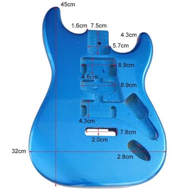Metallic Blue Guitar Strat Style Poplar Wood Body image 3